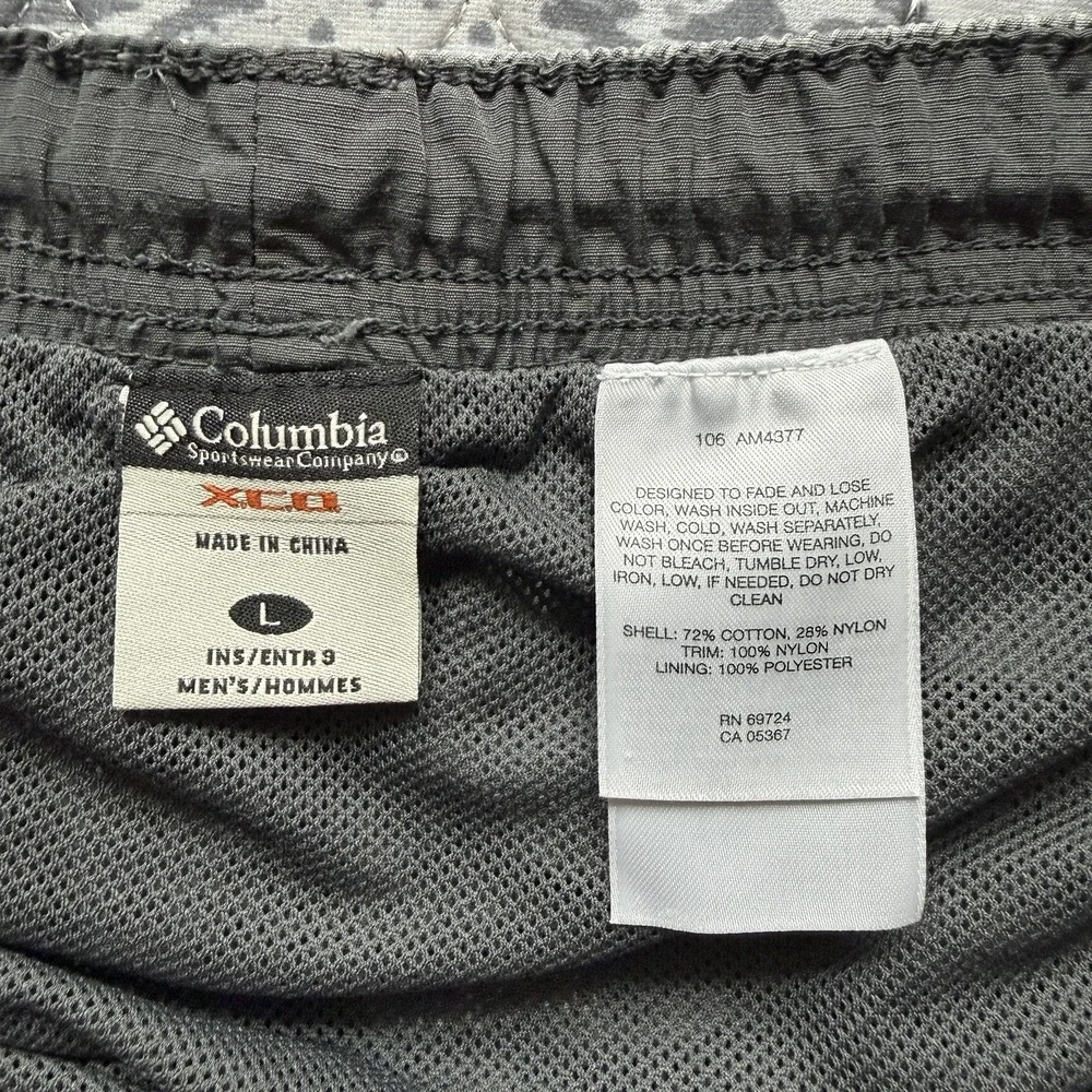 Columbia XCO Mens Gray Aztec Geometric Packable Cargo Swim Trunks Shorts L